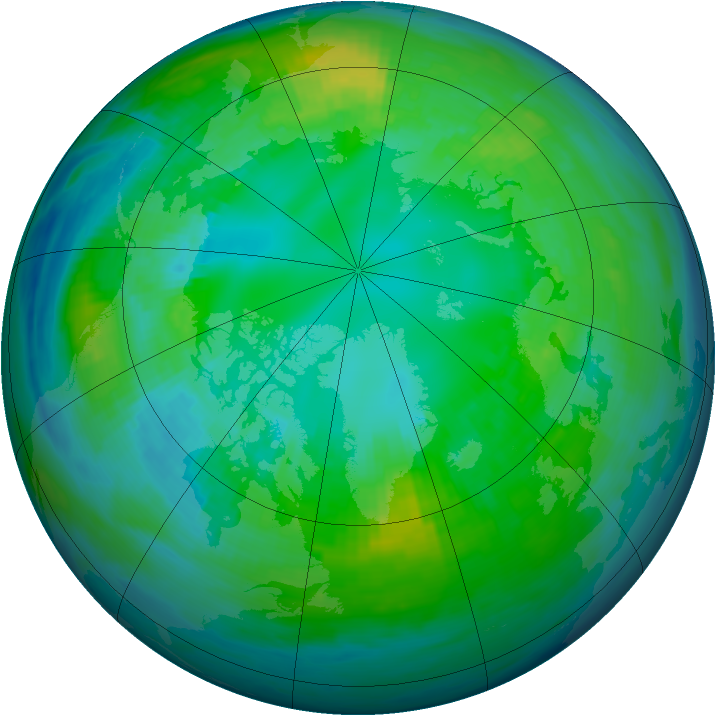 Arctic ozone map for 25 October 1984